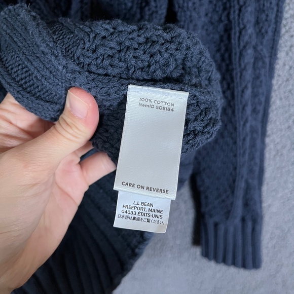 LL Bean Fisherman Cotton Shawl Collar Knit Sweater Cardigan - Men's L - Picture 5 of 7